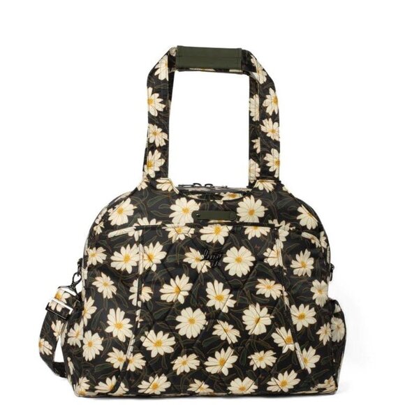 Lug Pontoon 2 Overnight Bag Autumn Daisies - Black with Daisy Print - Picture 1 of 14